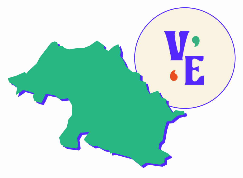 Carte du Pays basque - Sud Landes stylisée